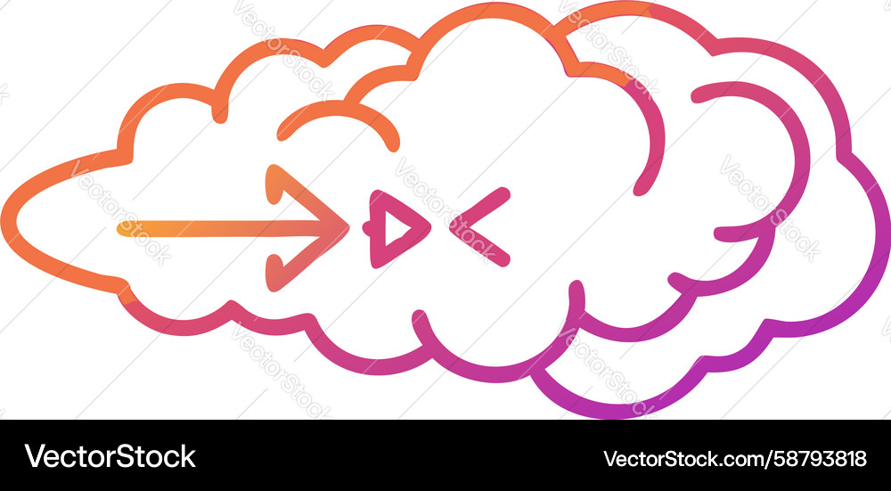 Abstract cloud with data flow directional arrows Vector Image