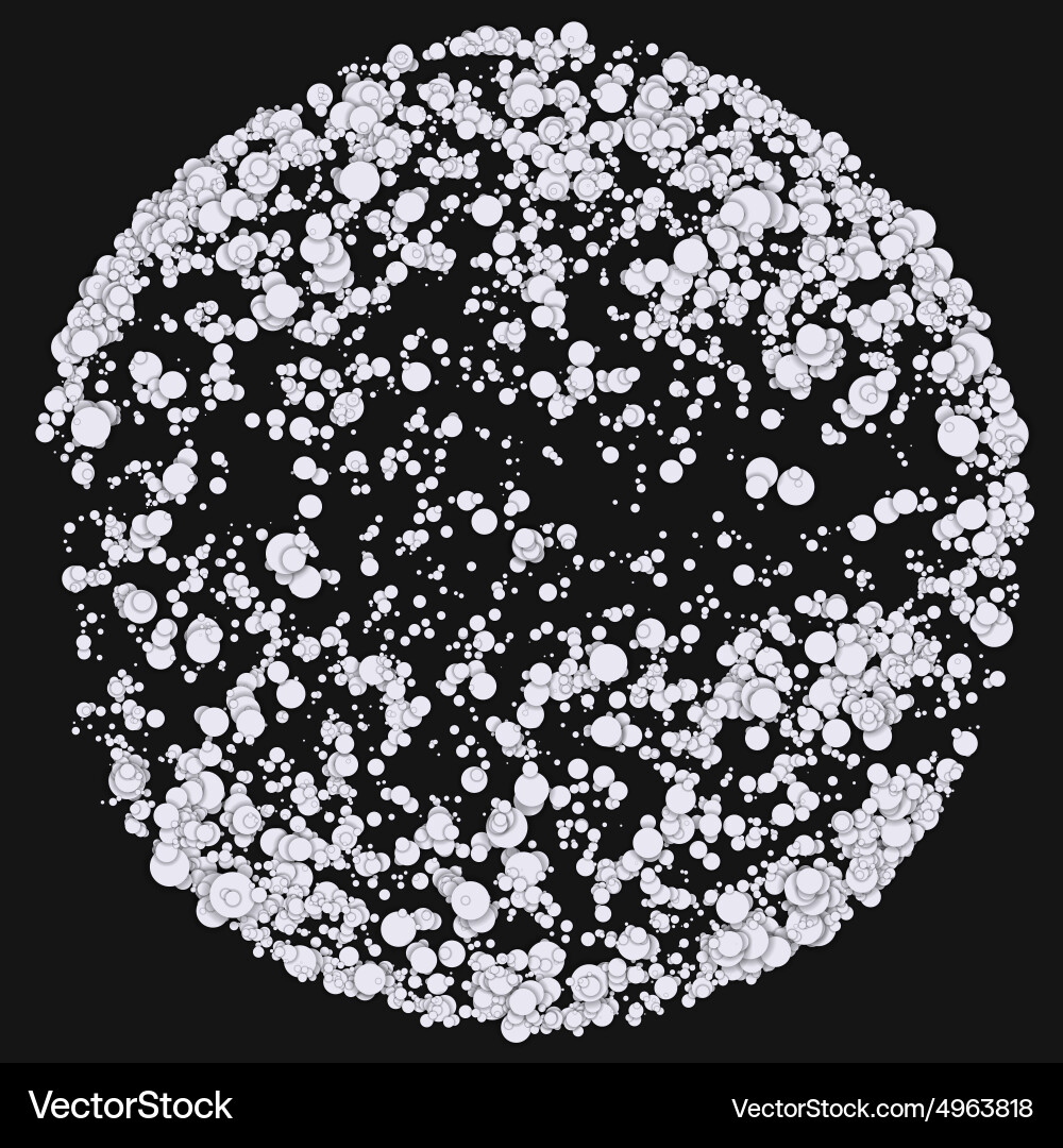 Abstract mesh sphere constructed with white vector image