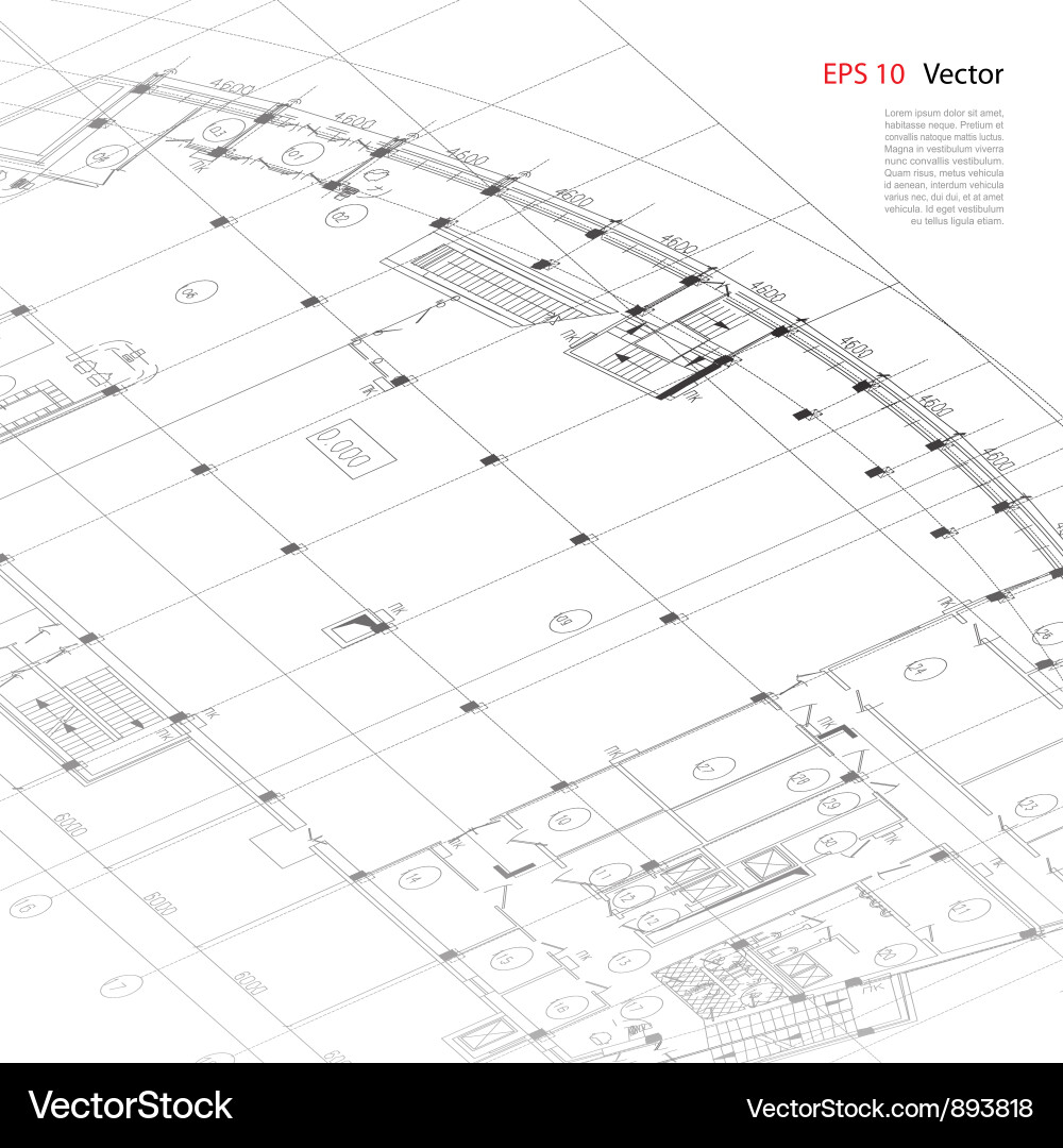 Architectural Blueprint Background Vector Image