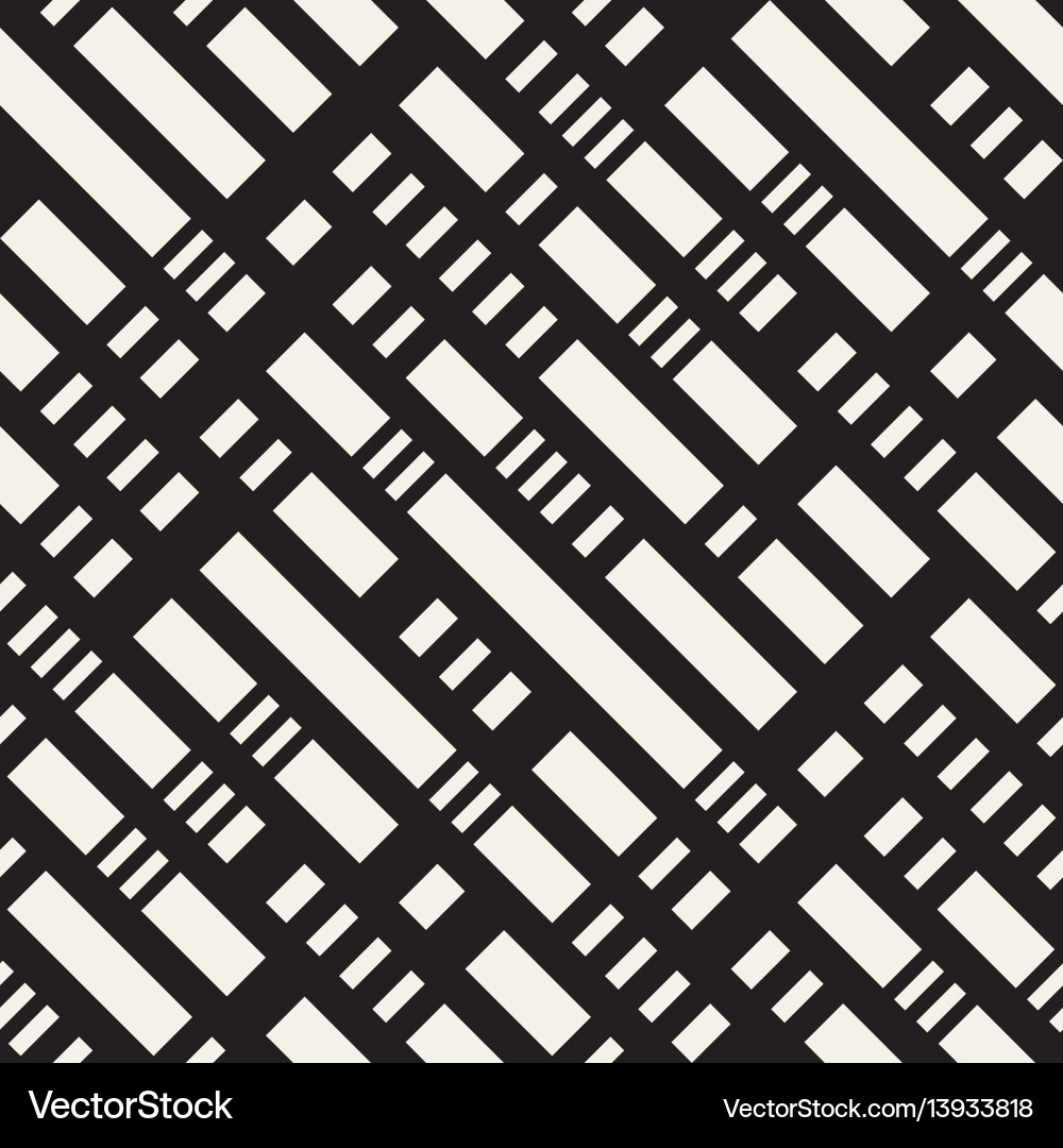 Black and White Dashed Lines Pattern Vector Image