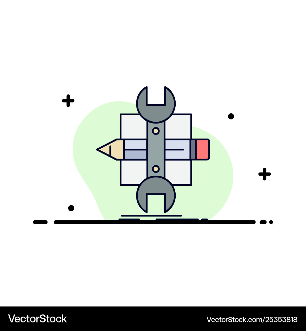 Build design develop sketch tools flat color icon Build design develop sketch tools flat color icon Vector Image