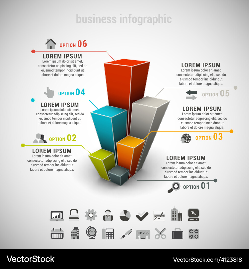 Business Chart Data Visualization Vector Image
