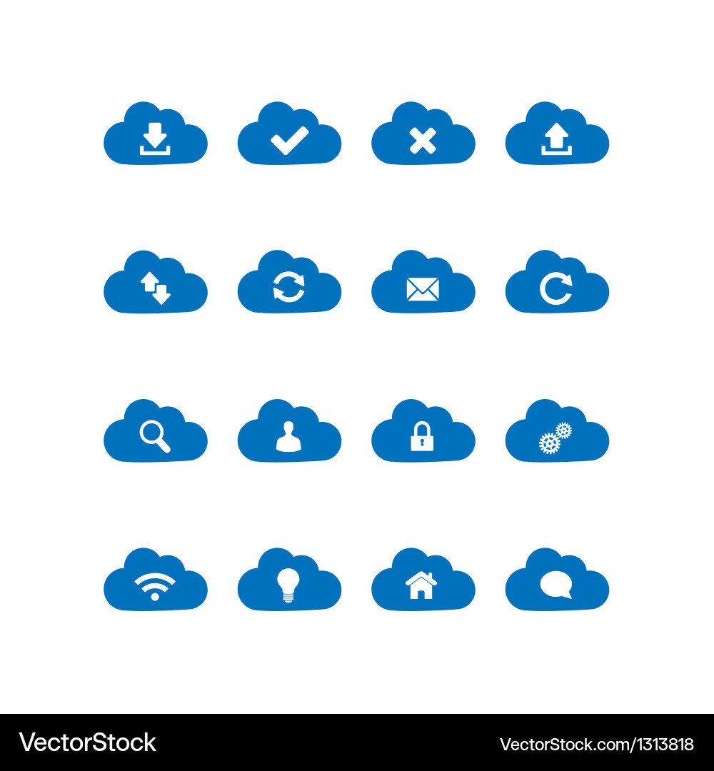 Cloud Computing Icons Set vector image