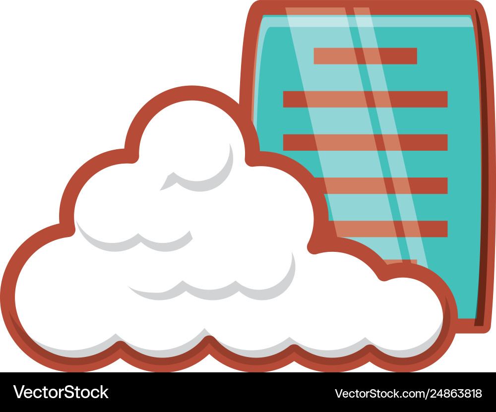 Cloud Computing Server mit Dokument Cloud Computing Server mit Dokument vektorbild
