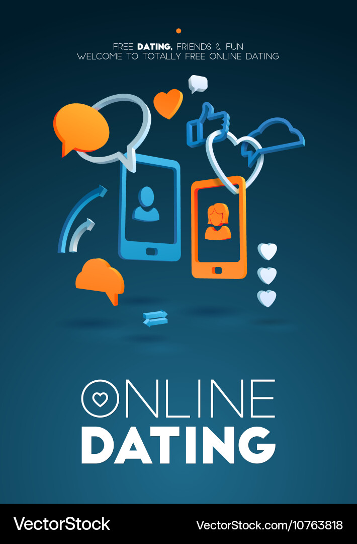 Computer online dating abstract frame composition Vector Image
