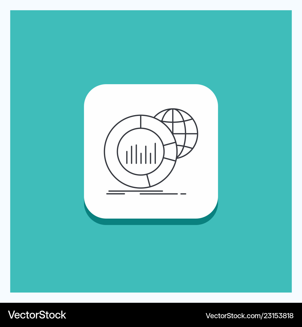 Data Chart Button - World Icon Vector Image