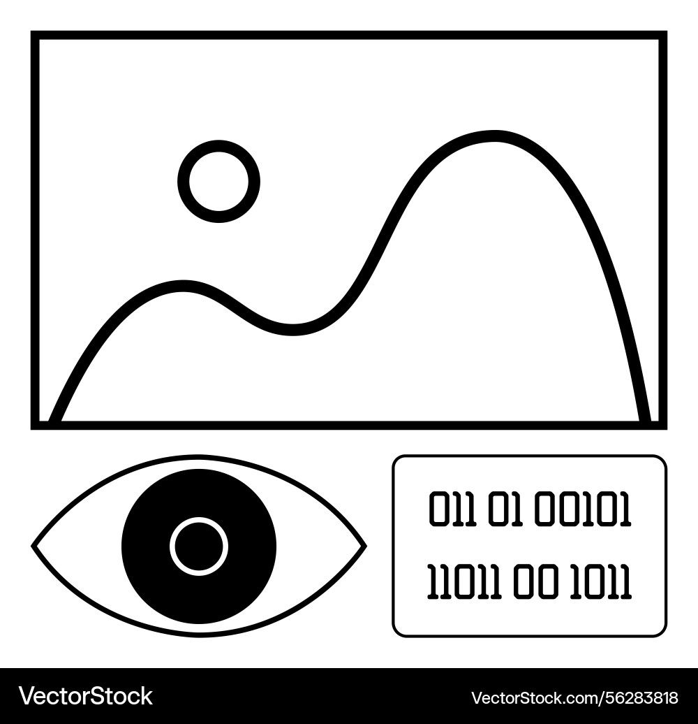 Data visualization concept with binary code eye Data visualization concept with binary code eye vector image