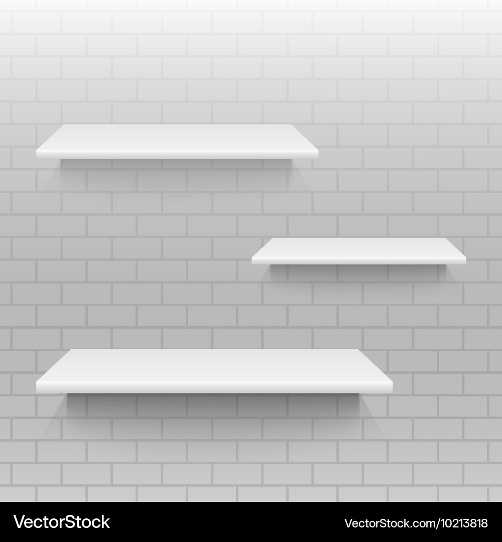 Empty shelf on a wall from blocks eps 10 Vector Image