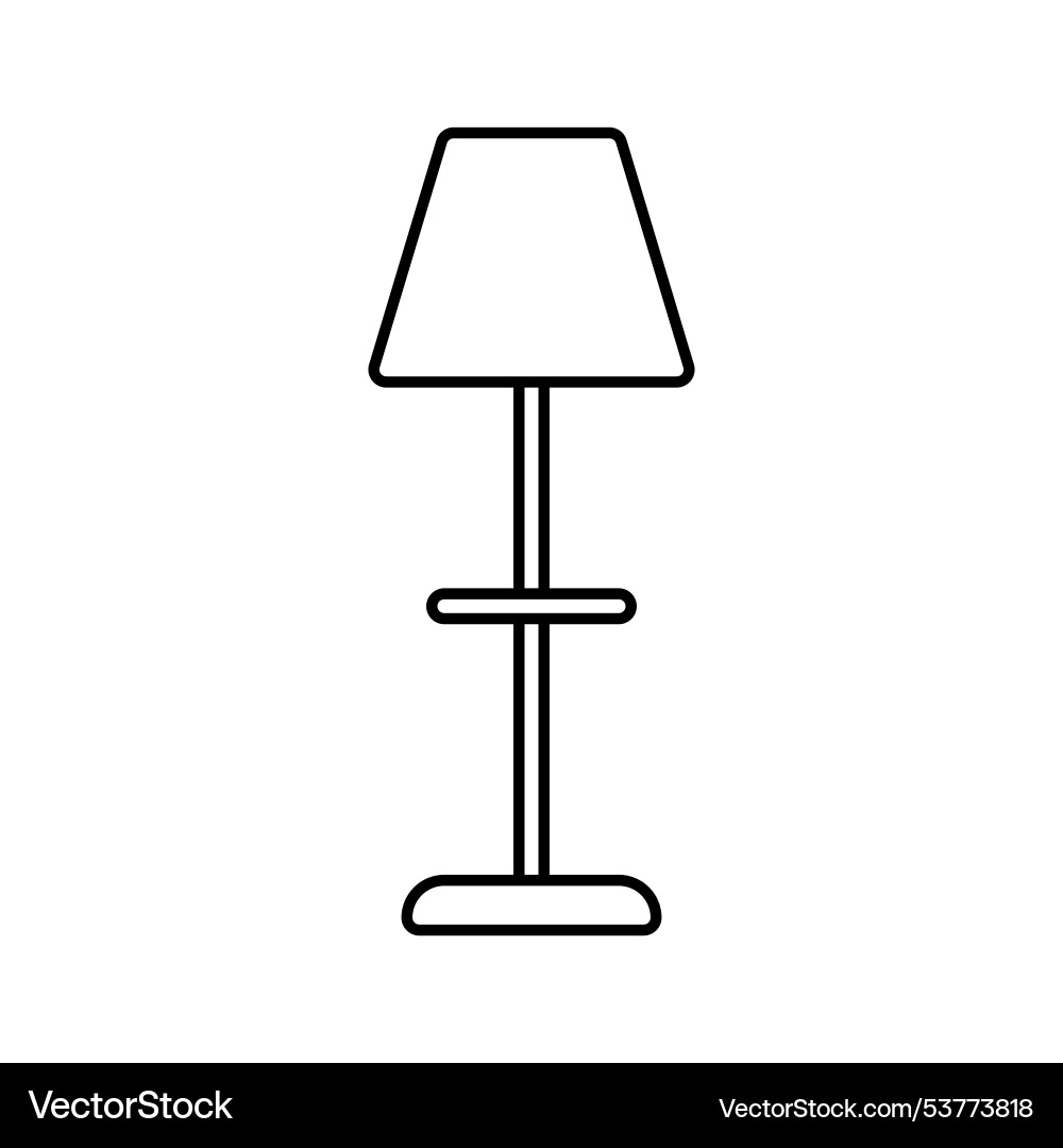 Floor lamp line icon editable stroke object Floor lamp line icon editable stroke object vector image