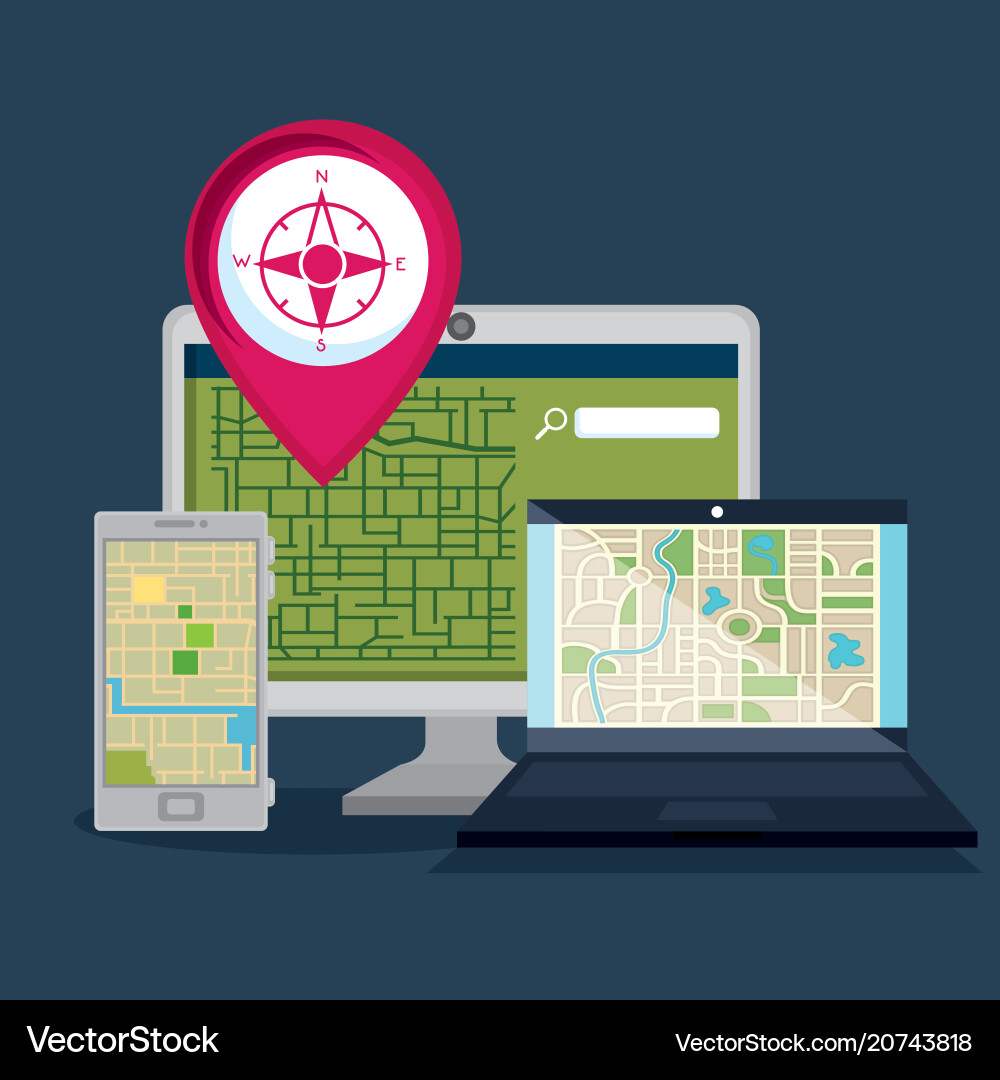 Gps navigation set icons Gps navigation set icons vector image