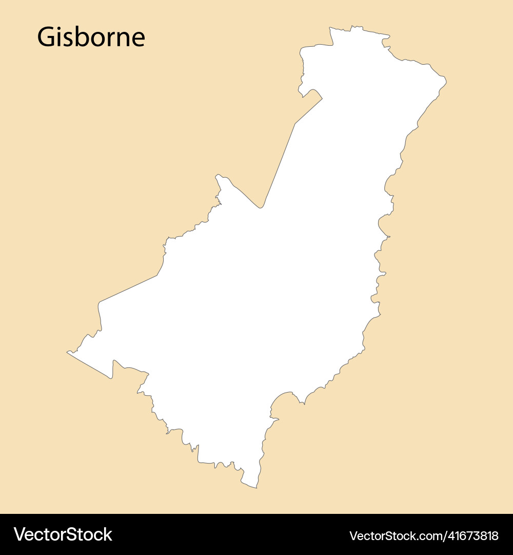 High quality map of gisborne is a region new Vector Image