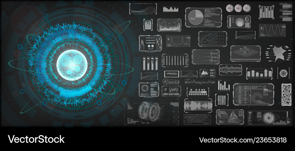 High-tech design elements set High-tech design elements set Vector Image