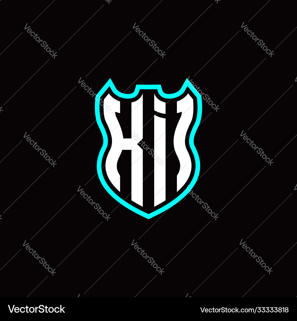 K i initial logo design with shield shape K i initial logo design with shield shape vector image
