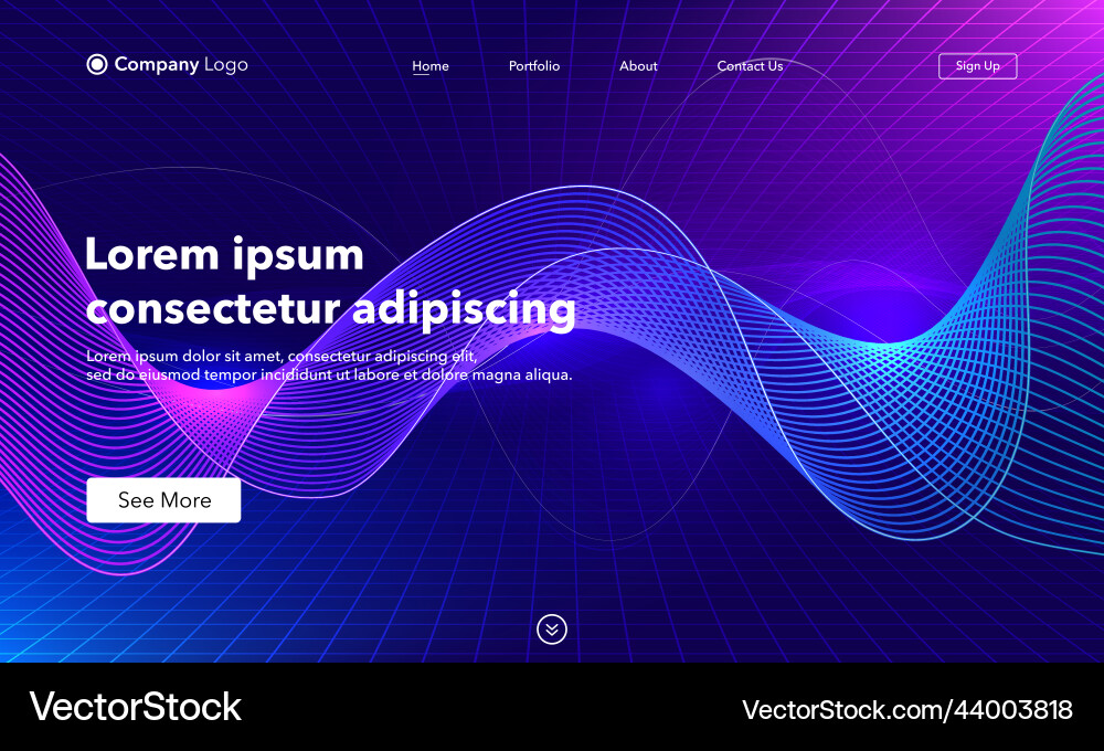 Landing page abstract background website template Landing page abstract background website template vector image