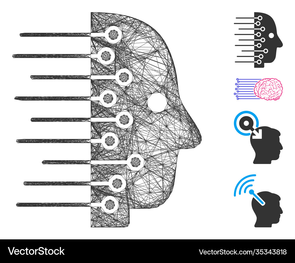 Linear artificial intelligence mesh Linear artificial intelligence mesh Vector Image