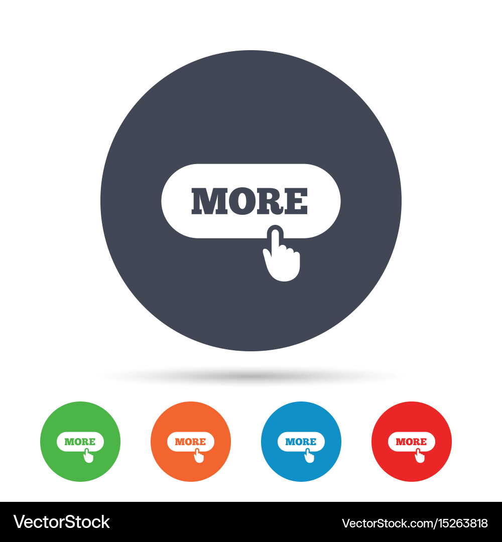 More with hand pointer icon details symbol Vector Image