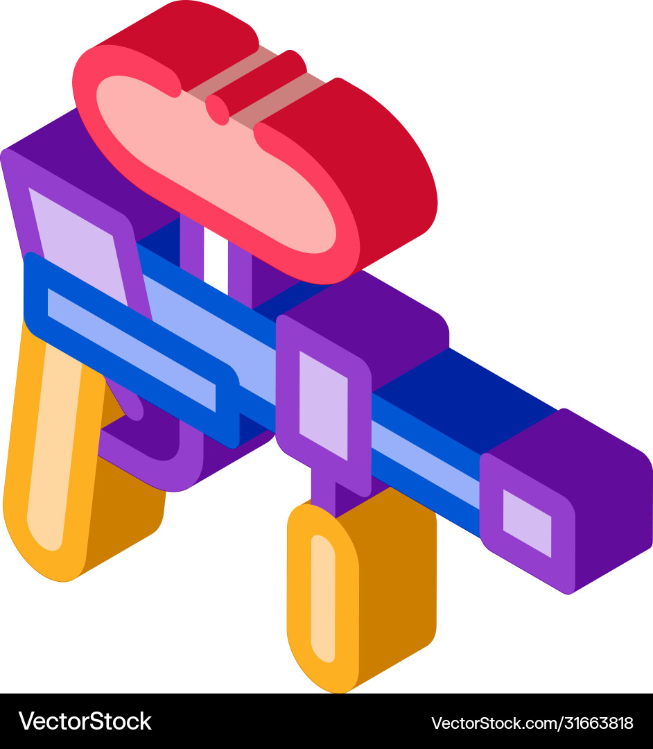 Paintball gun isometric icon Paintball gun isometric icon vector image