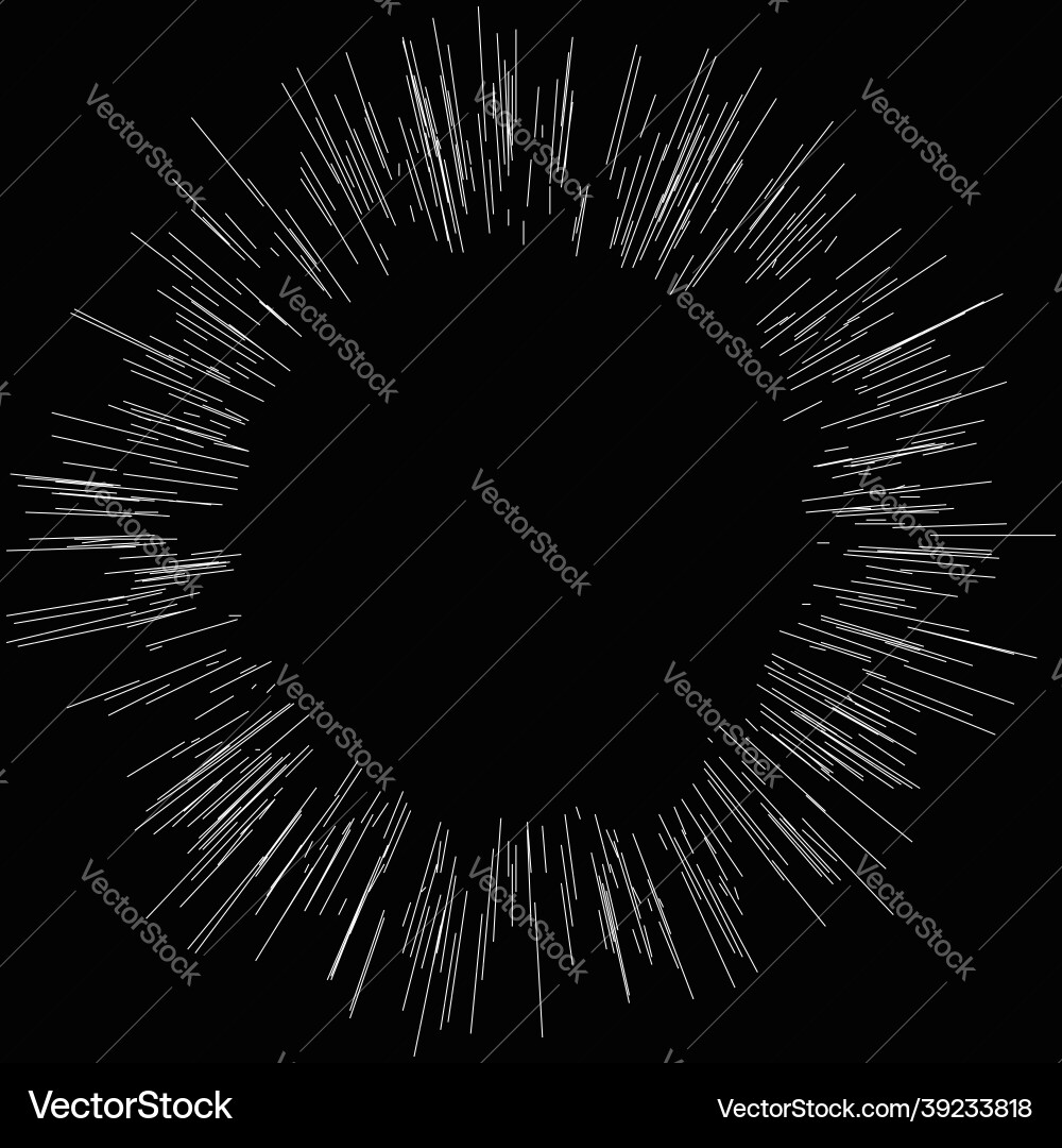 Radial radiating dynamic rays beams lines Vector Image