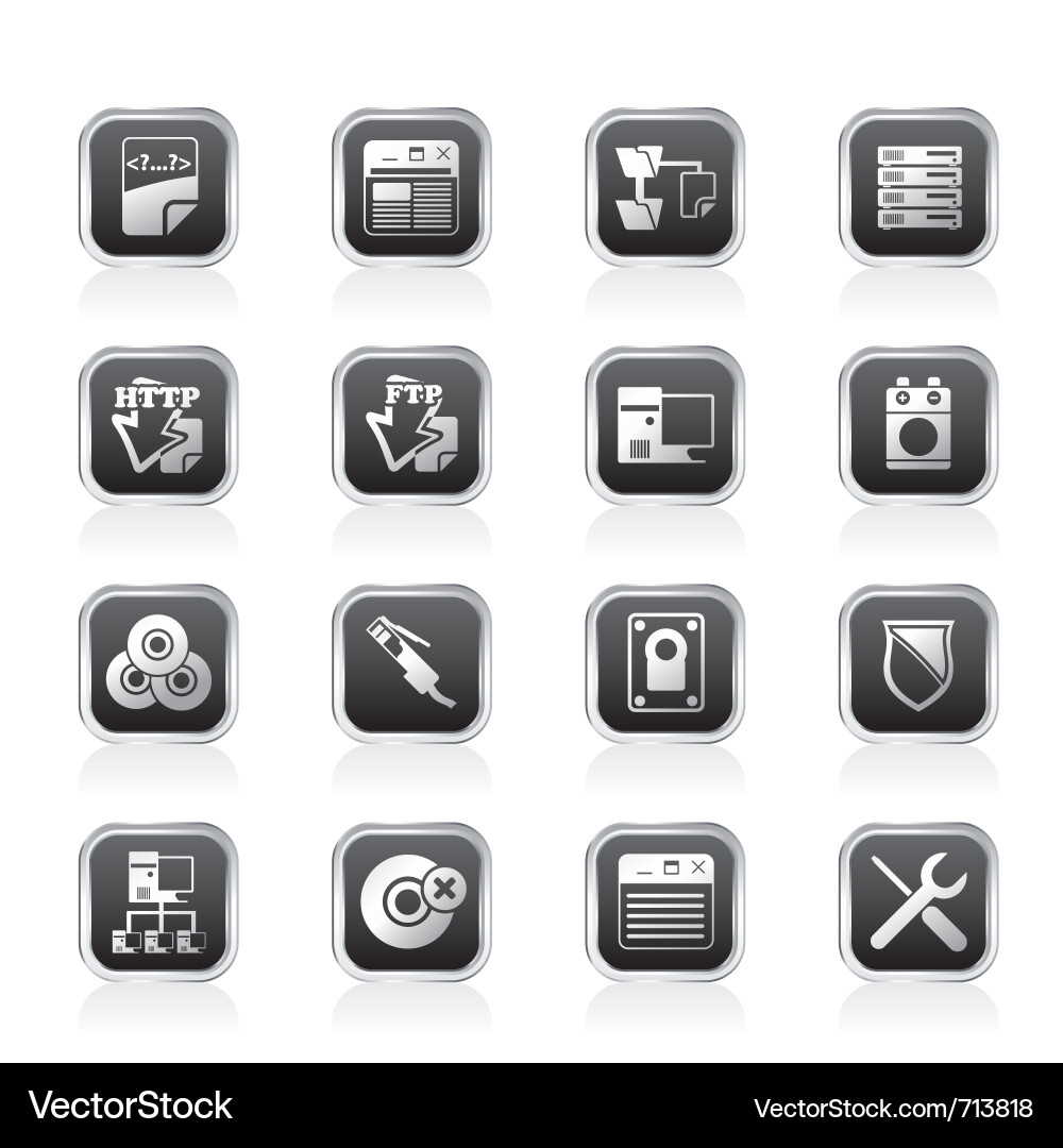 Server side computer icons vector image