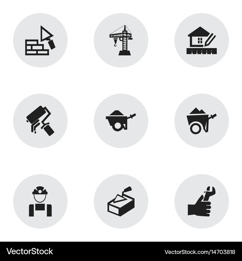 Set of 9 editable structure icons includes vector image