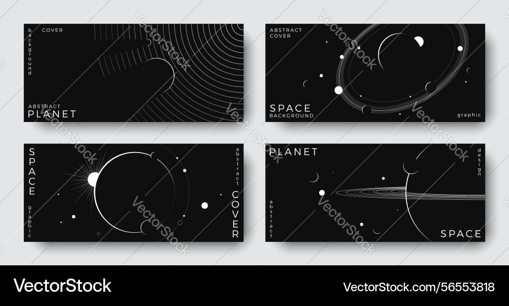 Set of abstract space horizontal backgrounds Set of abstract space horizontal backgrounds vector image