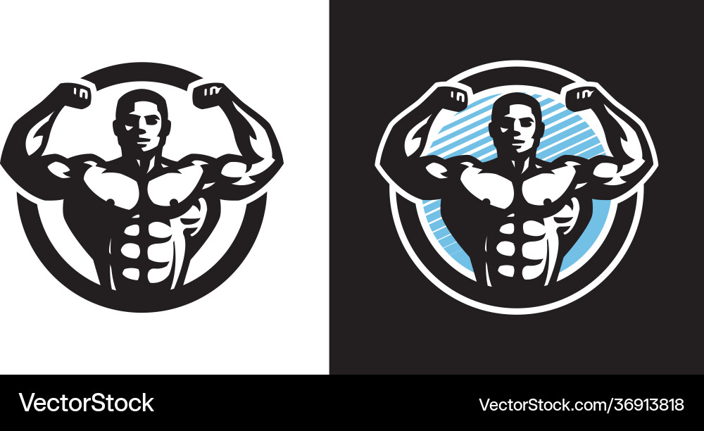 Sportler Bodybuilding und Fitness-Logo Sportler Bodybuilding und Fitness-Logo vektorbild