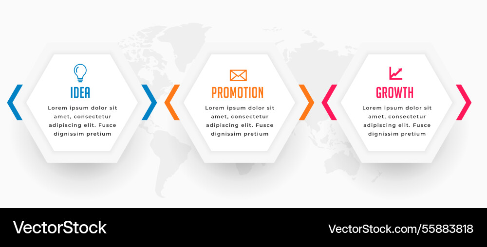 Three step infographic timeline flowchart Vector Image