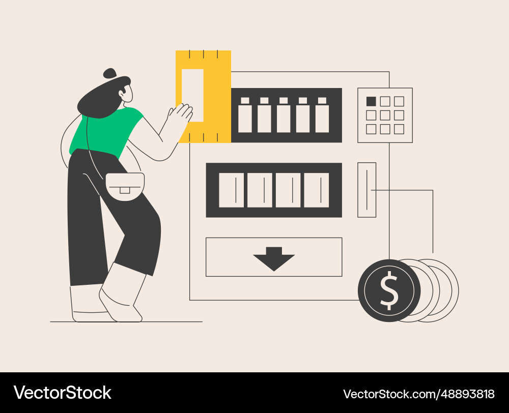 Vending machine abstract concept Vending machine abstract concept Vector Image