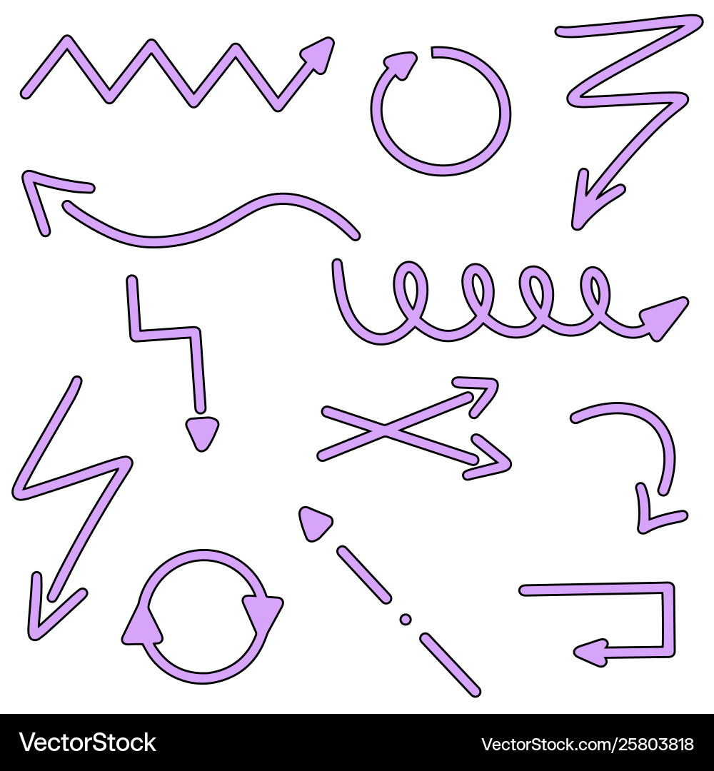 Violet arrows right left navigation icons arrow Violet arrows right left navigation icons arrow vector image