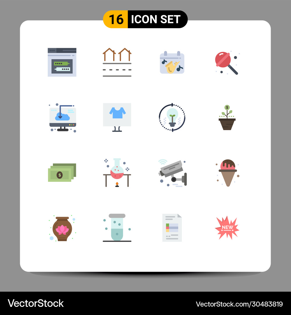 16 universal flat colors set for web and mobile vector image