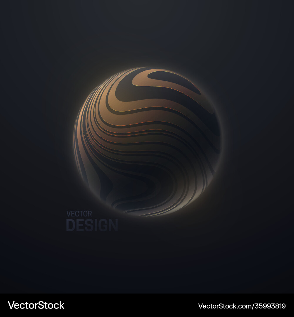 3d sphere textured with wavy striped pattern 3d sphere textured with wavy striped pattern vector image