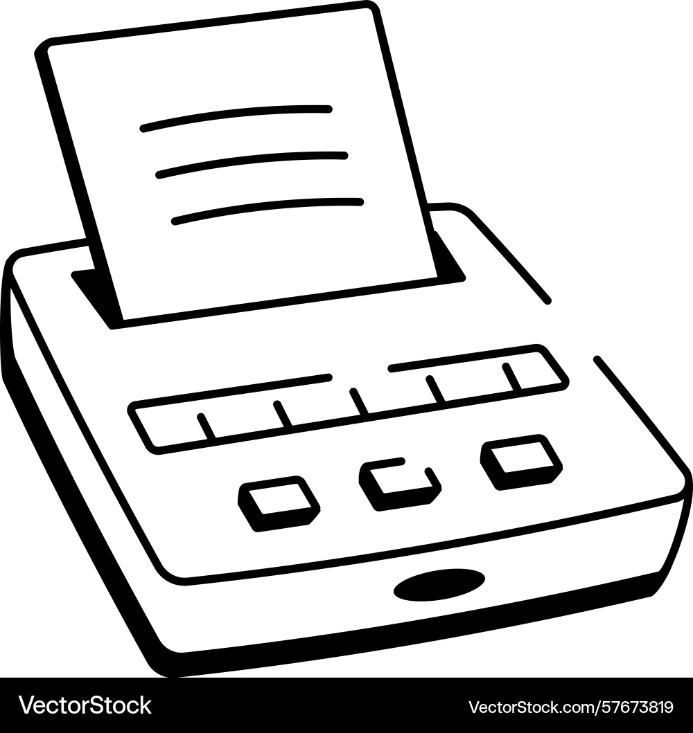 A sketchy style icon showing writing machine Vector Image