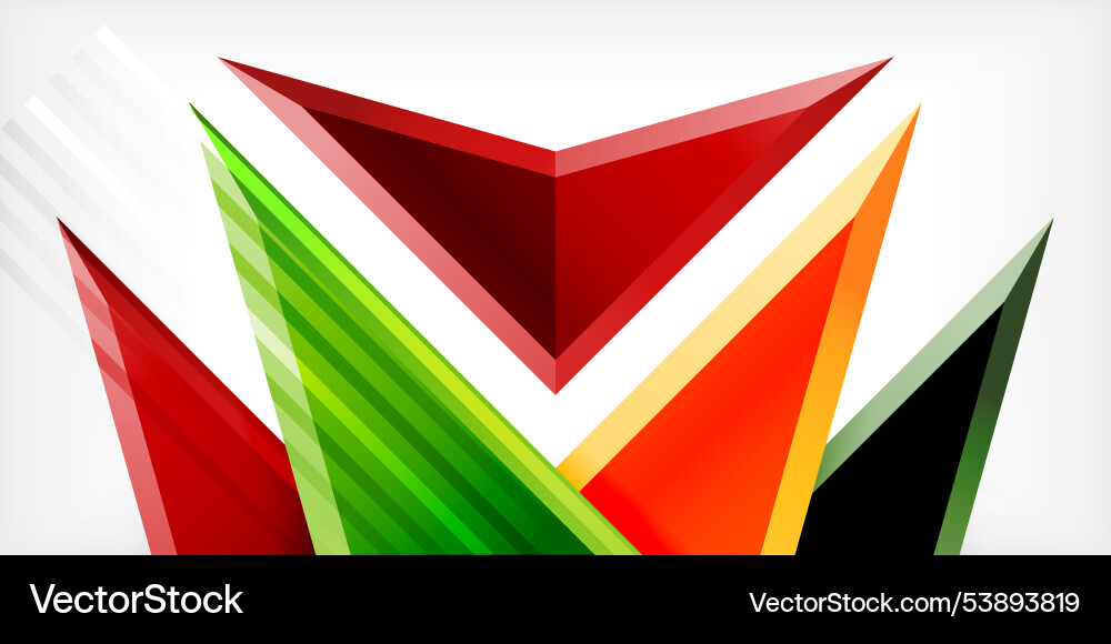 Abstract background color triangles and arrows Vector Image
