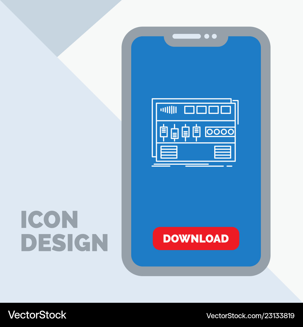 Audio mastering module rackmount sound line icon Audio mastering module rackmount sound line icon vector image