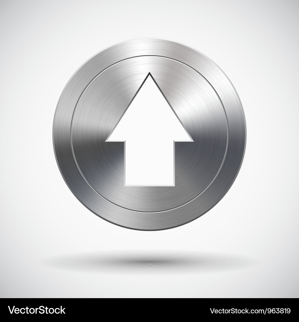 Chrome up button vector image
