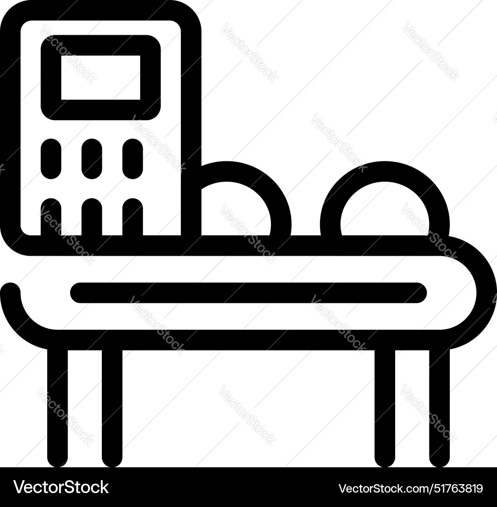 Conveyor belt system transporting round objects Conveyor belt system transporting round objects Vector Image