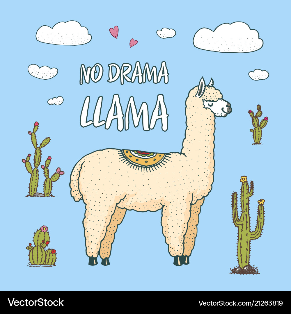Cute alpaca llamas or wild guanaco Cute alpaca llamas or wild guanaco vector image