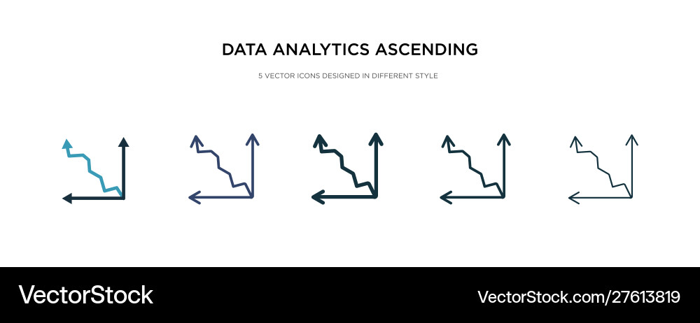 Data analytics ascending line chart icon Data analytics ascending line chart icon Vector Image