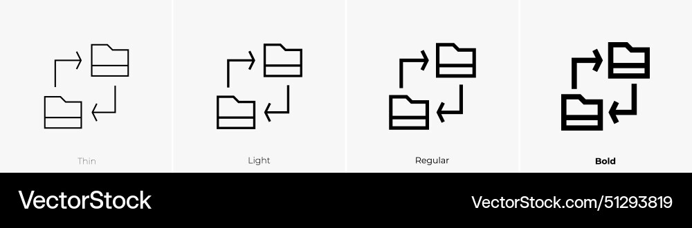 Data copy icon thin light regular and bold style Data copy icon thin light regular and bold style vector image