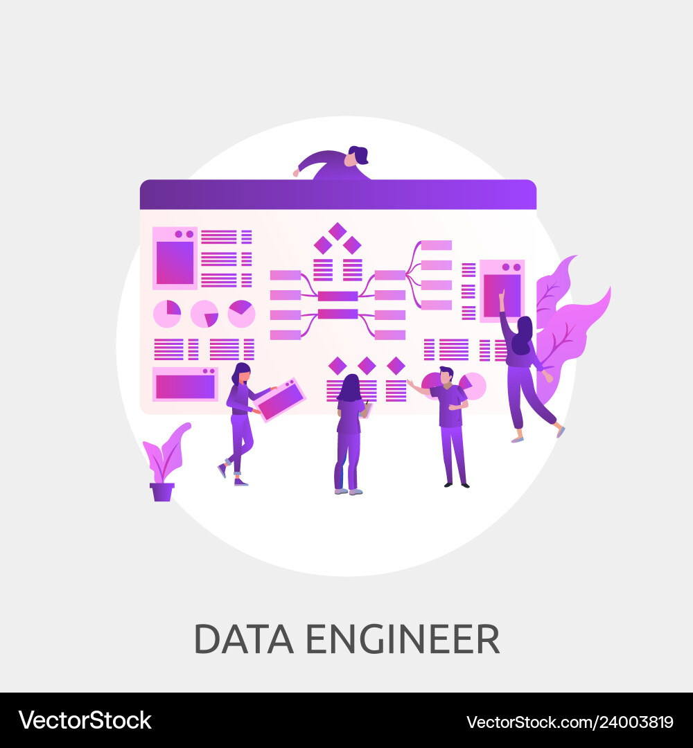 Data engineer conceptual design Data engineer conceptual design vector image