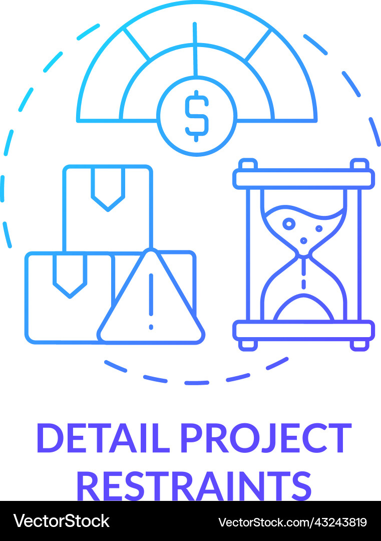 Detail project restraints blue gradient concept Vector Image