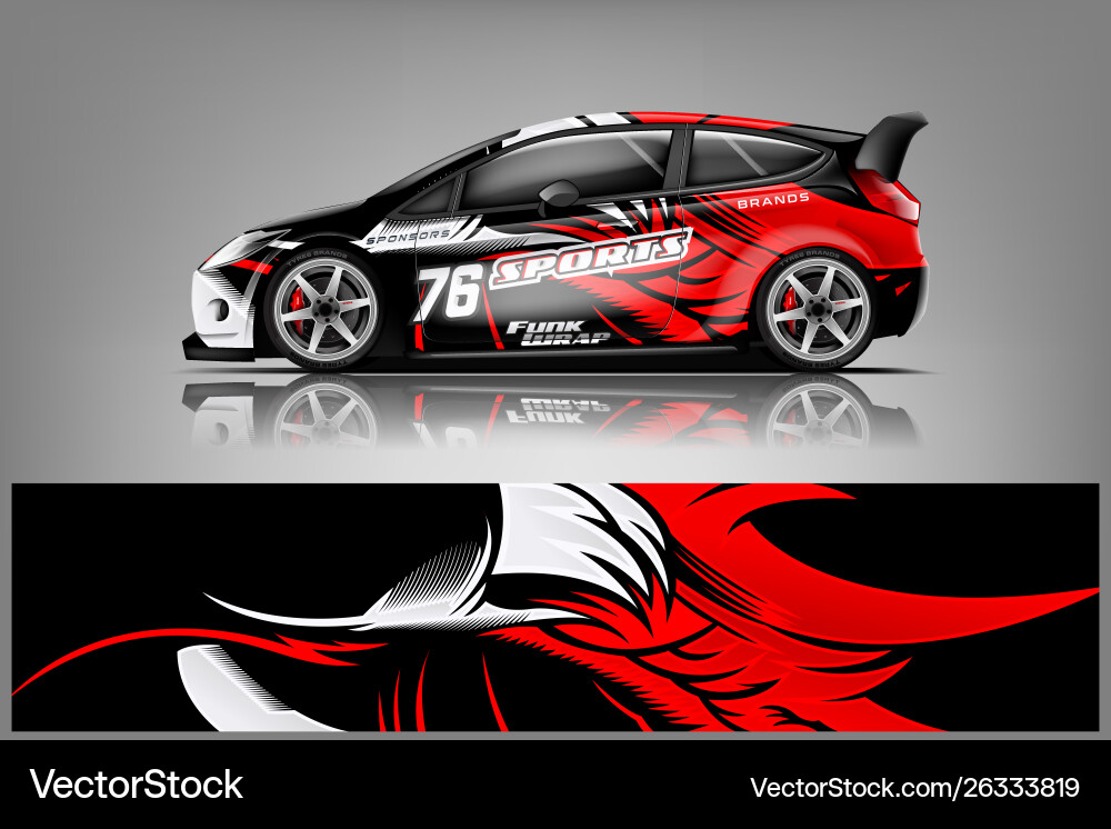Dynamic Car Wrap Abstract Vector Image