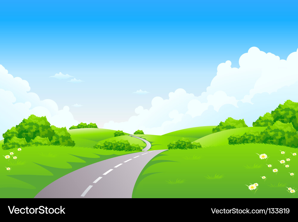 Green landscape Royalty Free Vector Image - VectorStock
