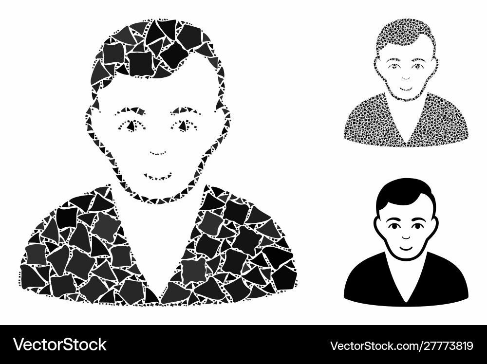 Man mosaic icon irregular elements Vector Image