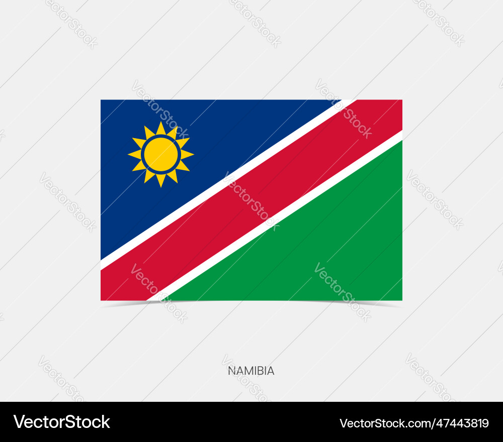 Namibia Rechteck-Flag-Symbol mit Schatten Vektorbild