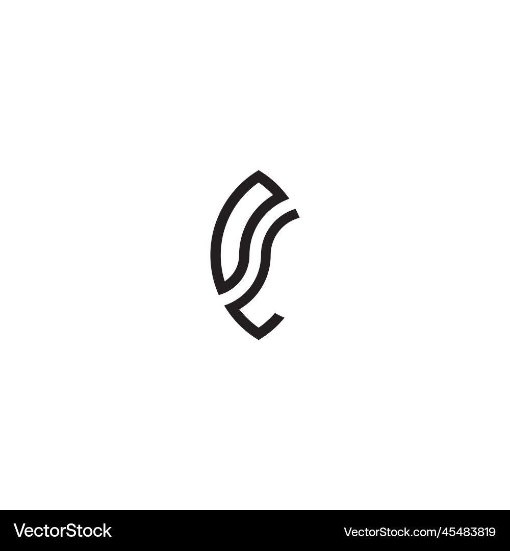 Ol leaf shape line initial concept with high Vector Image