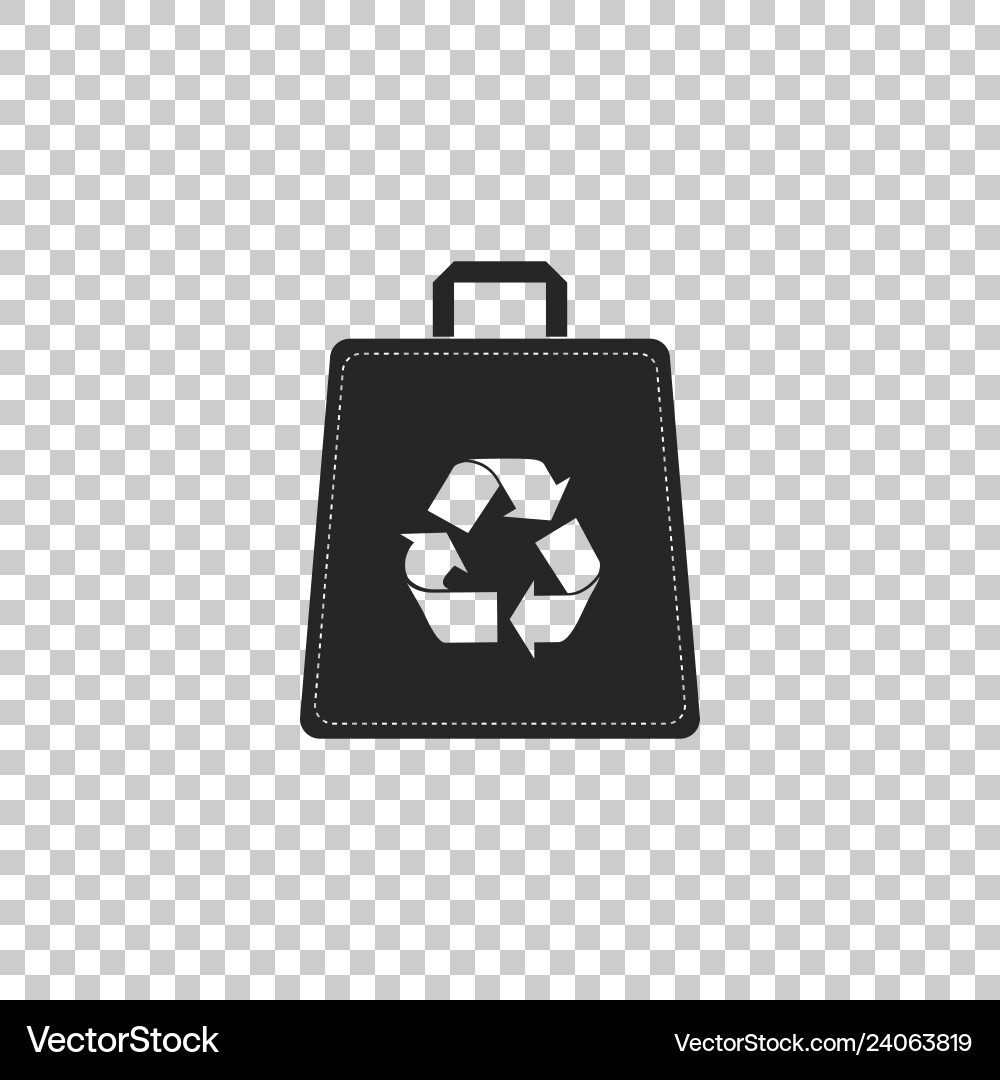 Paper shopping bag with recycle symbol icon Paper shopping bag with recycle symbol icon vector image