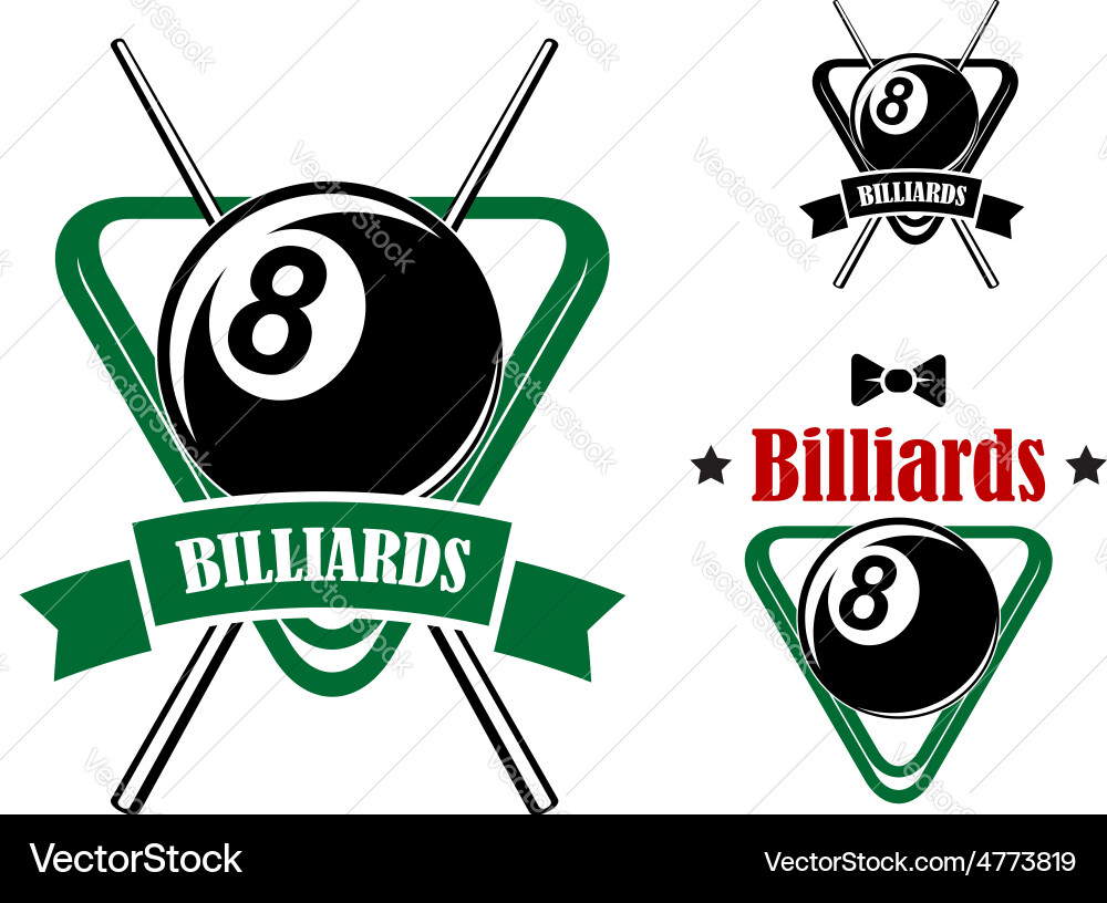 Pool Balls & Cues Set Royalty Free Vector Image