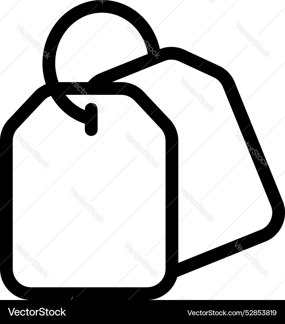 Two blank tags hanging with string showing pricing Two blank tags hanging with string showing pricing vector image
