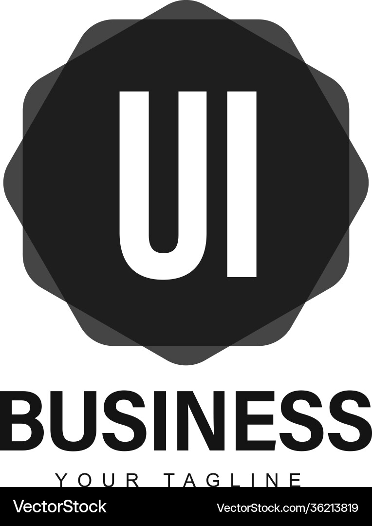 Ui Initial ein Logo-Design mit abstraktem Stil Vektorbild